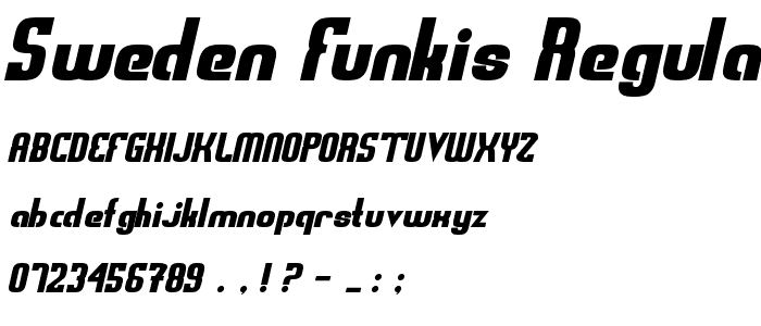 Sweden Funkis RegularOblique font